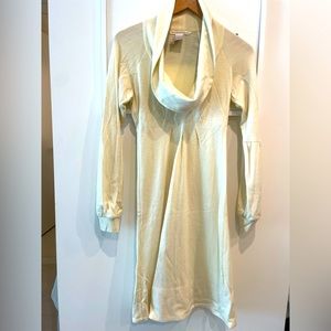 Diane Von Furstenberg cream cowl neck midi dress